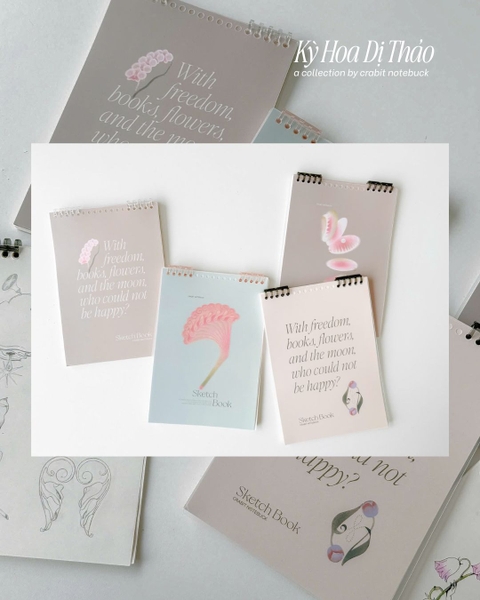 Sketchbook slim binder B5 190gsm Kỳ Hoa Dị Thảo - Tulip Quote