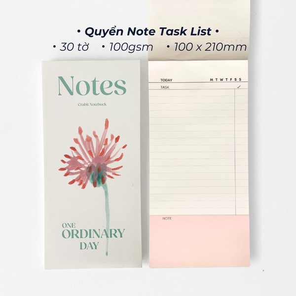 Quyển note pad task list 30 tờ 100gsm One Ordinary Day