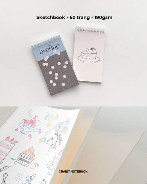 Sketchbook còng handy 60 trang 190gsm Chấm bi Xám