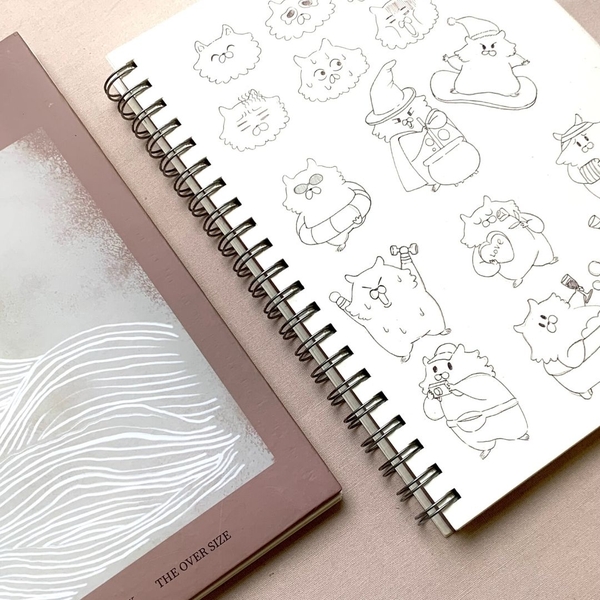 Sổ Sketchbook lò xo A4 - Nâu