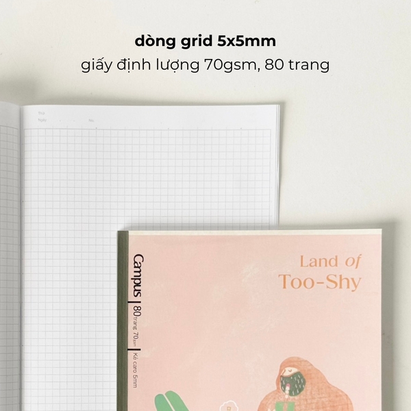 Vở B5 grid 80 trang Mr.Bubble Milk Tea - Crabit x Kokuyo - Land of Too-Shy