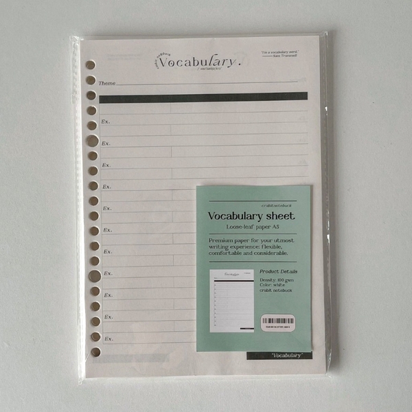 Tập giấy ruột sổ còng A5 ghi chép 20 lỗ