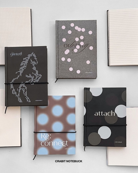 Sổ tay A5 trơn 132 trang 130gsm Chấm bi - Đen Trắng