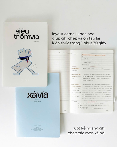 Combo 3 Vở cornell 120 trang 70gsm Trộm vía