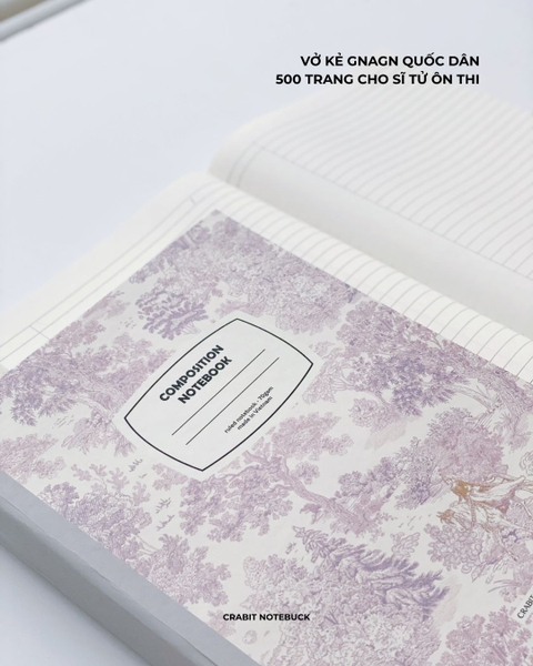 Vở bìa cứng 500 trang kẻ ngang 70gsm Nơ