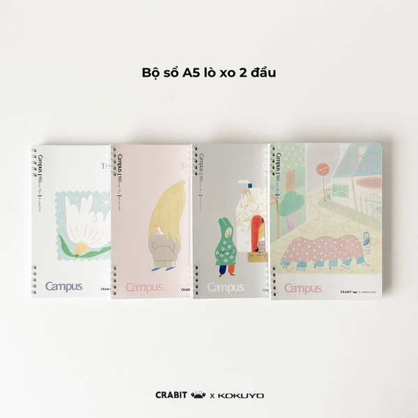 Sổ lò xo A5 kẻ ngang 160 trang Bird - Crabit x Kokuyo - Land of Too-Shy