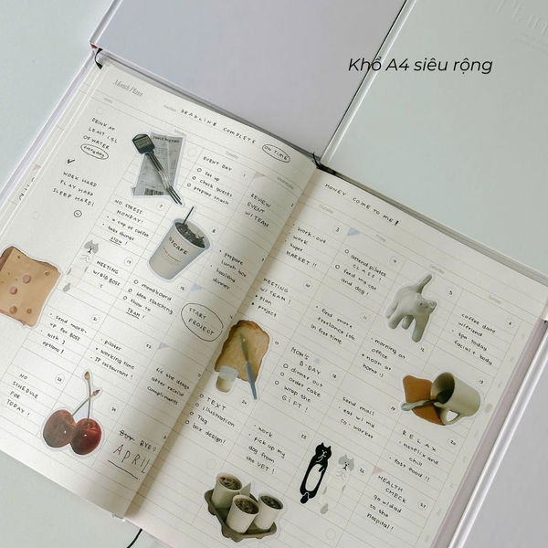 Sổ lịch Planner 2025 A4 Monthly Plan - 14 Months