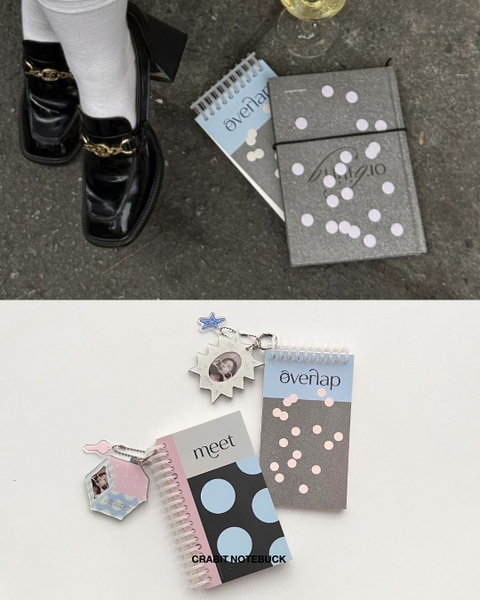 Sketchbook còng handy 60 trang 190gsm Chấm bi Xám