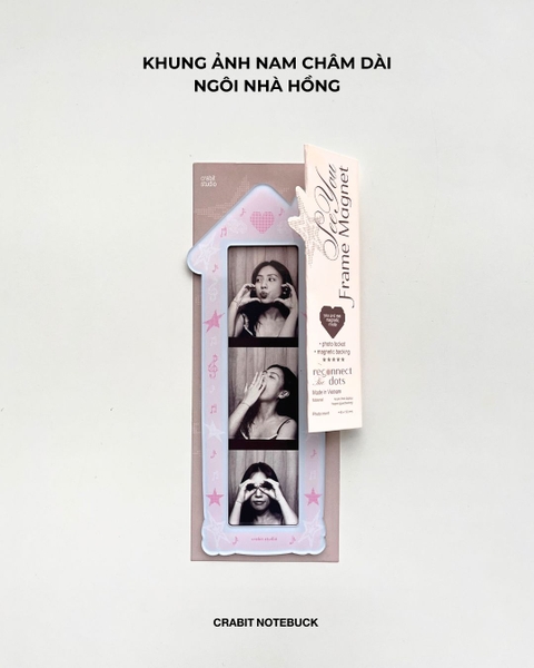 Khung ảnh nam châm dài 3 tấm Chấm bi