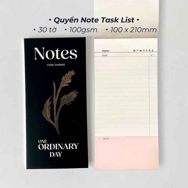 Quyển note pad task list 30 tờ 100gsm One Ordinary Day