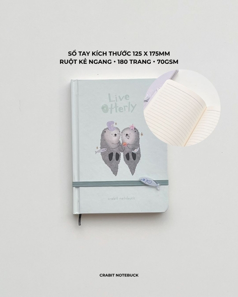 Sổ tay bỏ túi kẻ ngang 180 trang 70gsm Otter - Couple Otter