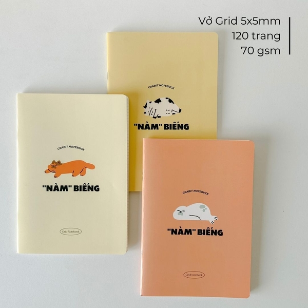 Vở grid 120 trang - "Nàm" Biếng Bò