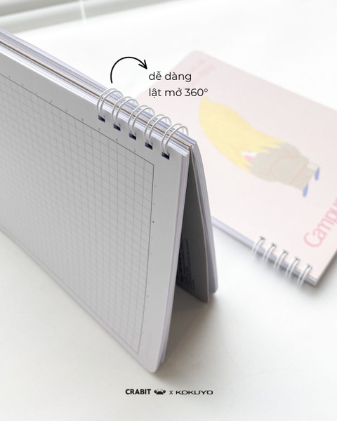 Sổ lò xo A5 grid 160 trang Crabit x Kokuyo - Land of Too-Shy - Netizen Picnic