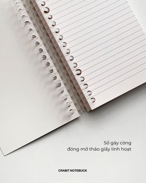 Sổ còng kẻ ngang handy 128 trang 130gsm Chấm bi - Xanh Đen