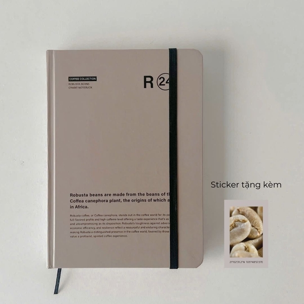 Sổ tay A5 dot 130gsm Crabit Coffee Beans - Robusta