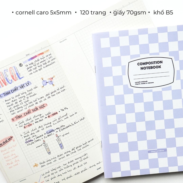 Vở cornel grid 120 trang Composition Collection - Tím