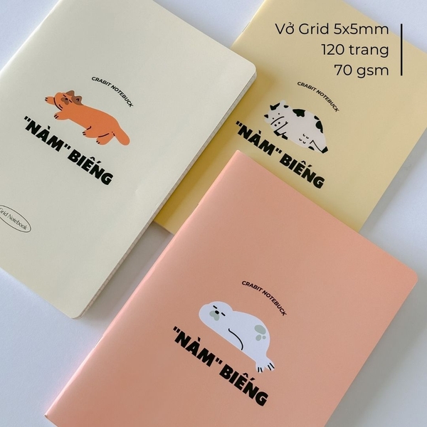 Vở grid 120 trang - "Nàm" Biếng Mèo Vàng