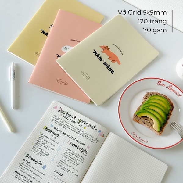 Vở grid 120 trang - "Nàm" Biếng Hải cẩu