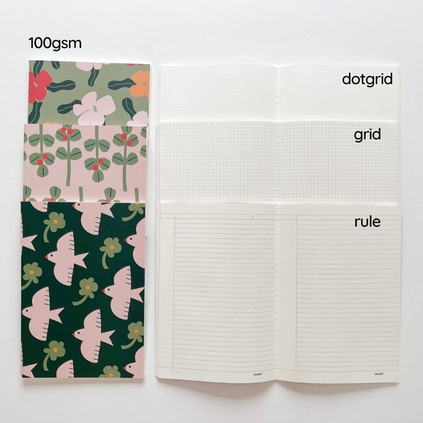 Vở kẻ ngang may gáy 80 trang 100gsm Green Bird - Chim