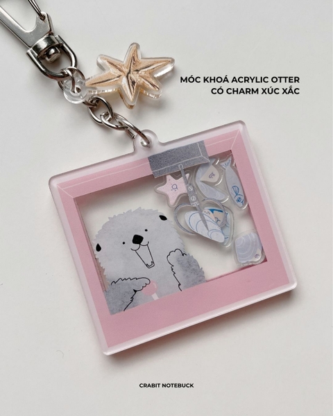 Móc khoá acrylic kèm mini charm lắc Otter Life