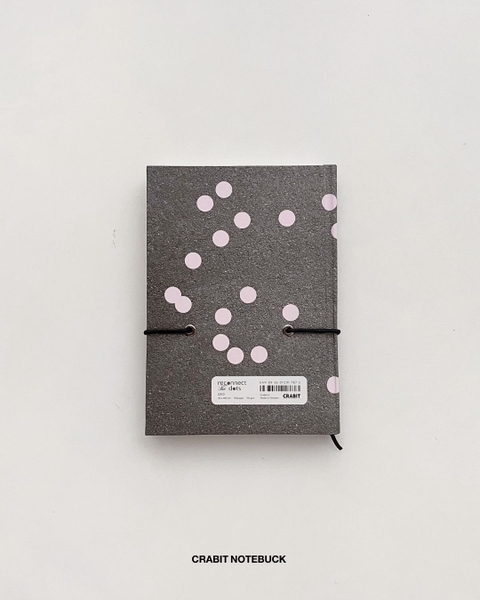 Sổ tay A5 grid 132 trang 130gsm Chấm bi - Xám Hồng