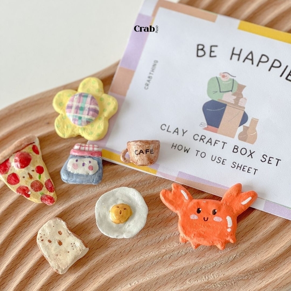 Box làm đất sét tự khô - Be Happier Clay Craft Box - Box cho 2+ người (1000g)