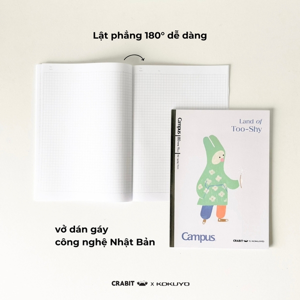 Vở B5 kẻ ngang 80 trang Thỏ - Crabit x Kokuyo - Land of Too-Shy