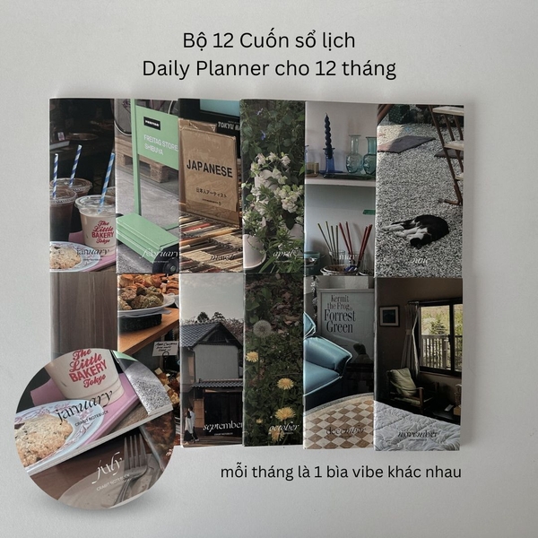 Sổ lịch 2024 handy 12 cuốn kế hoạch từng tháng daily planner