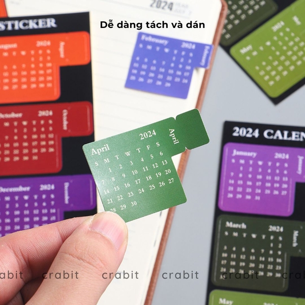 Sticker lịch Calendar 2024