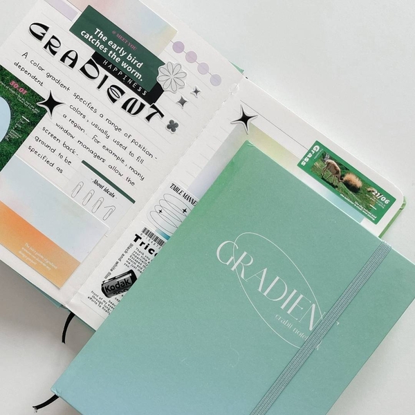 Sổ tay kẻ ngang 130gsm Gradient Xanh lá