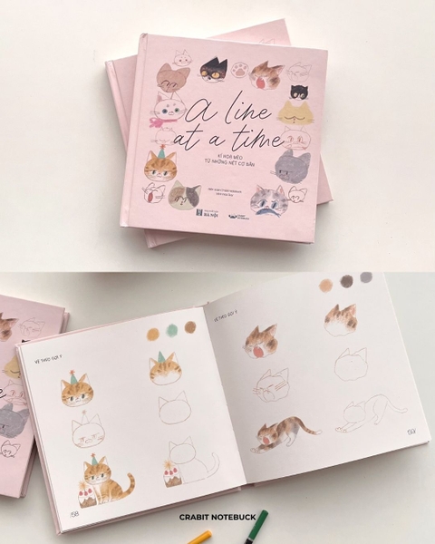 Sổ dạy vẽ A Line At A Time - Cat Lovers