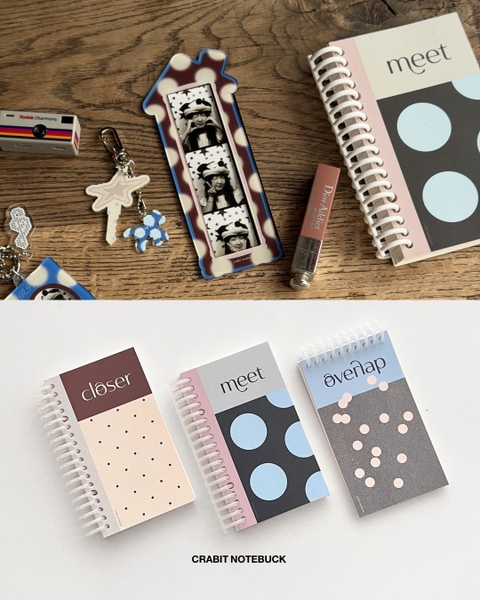 Sổ còng kẻ ngang handy 128 trang 130gsm Chấm bi - Xanh Đen