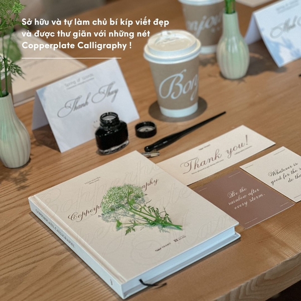 Bộ sách luyện viết Copperplate Calligraphy kèm bút chuyên dụng