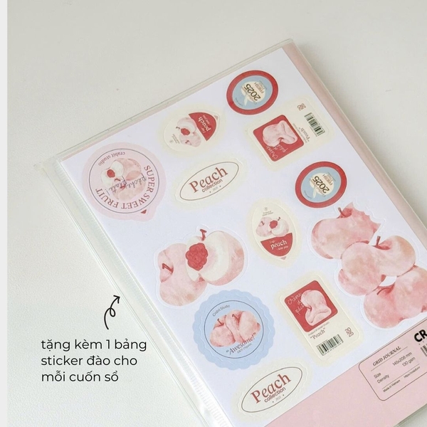 Sổ handy chất dot 130gsm 128 trang Peach Pocket
