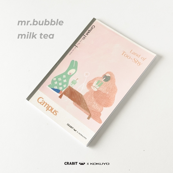 Vở B5 grid 80 trang Mr.Bubble Milk Tea - Crabit x Kokuyo - Land of Too-Shy