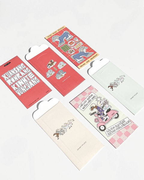 Lì xì Tết Bính Ngọ 2026 - Set 6 Lì xì Dọc