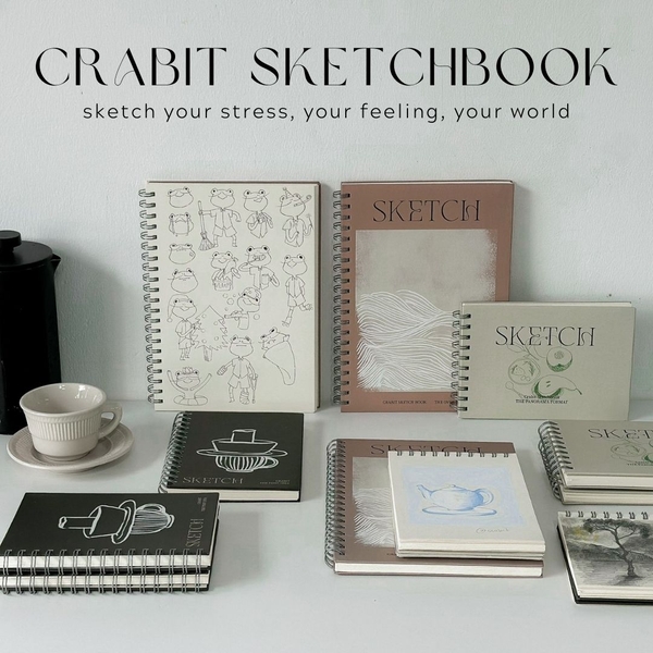 Sổ Sketchbook lò xo A4 - Nâu