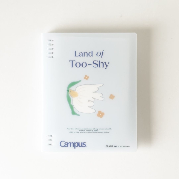 Sổ còng B5 80 trang kẻ ngang còng nhựa 2 đầu bìa nhựa Crabit x Kokuyo Campus | Land of Too-Shy - Bird