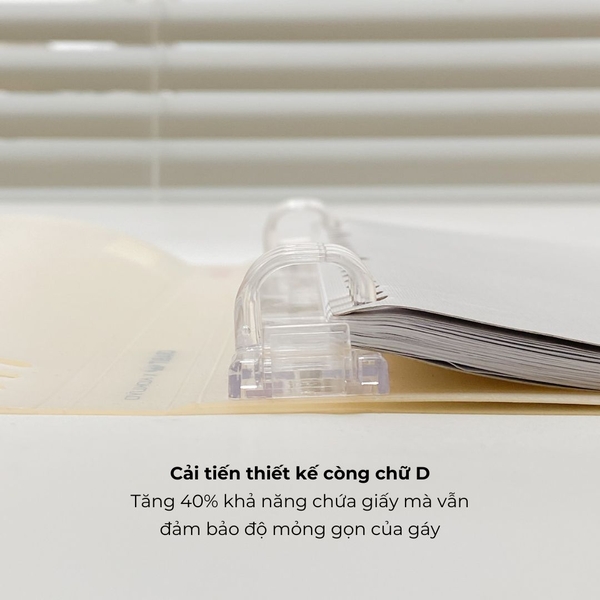 Sổ còng B5 80 trang kẻ ngang còng nhựa 2 đầu bìa nhựa Crabit x Kokuyo Campus | Land of Too-Shy - Thỏ