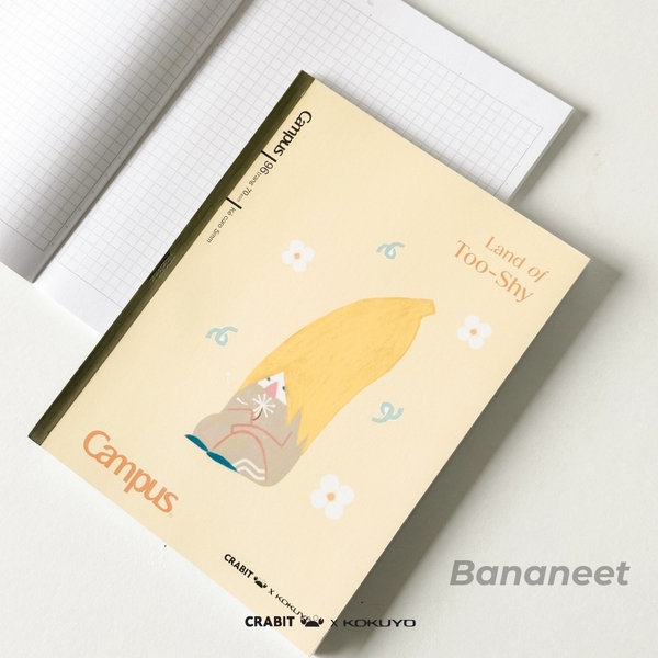 Vở A5 grid 96 trang Bananeet - Crabit x Kokuyo - Land of Too-Shy