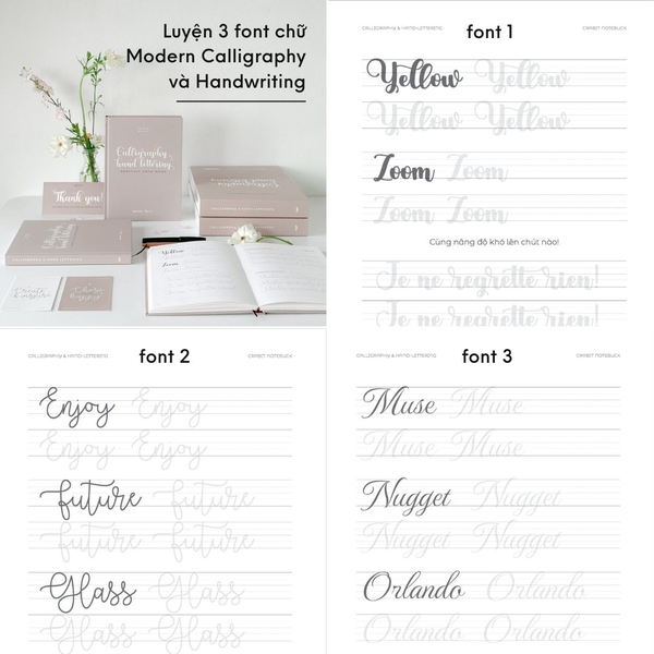 Sổ luyện viết Modern Calligraphy & Handwriting cho người mới bắt đầu