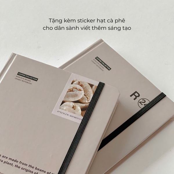 Sổ tay A5 dot 130gsm Crabit Coffee Beans - Robusta