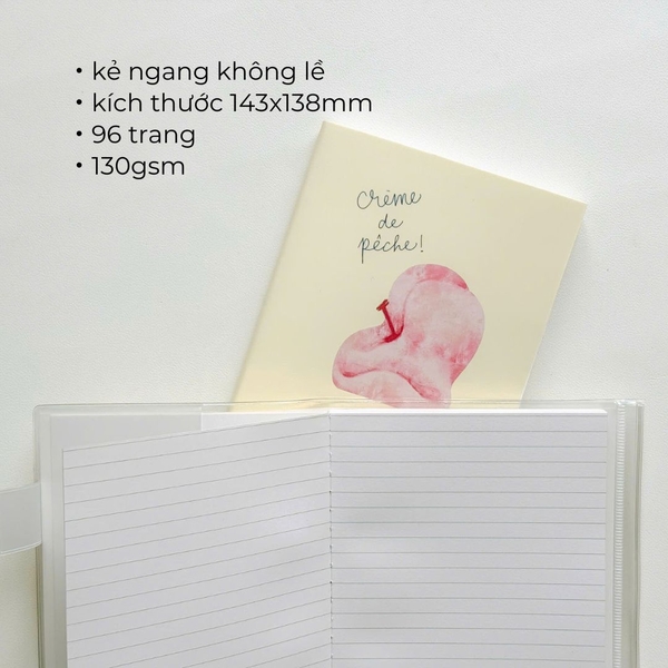 Sổ handy kẻ ngang 130gsm 96 trang Peach Pocket