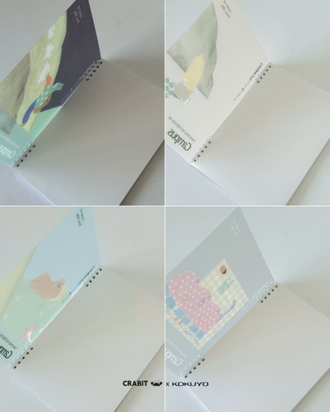 Sổ lò xo A5 grid 160 trang Crabit x Kokuyo - Land of Too-Shy - Mr. Bubble Tea Picnic