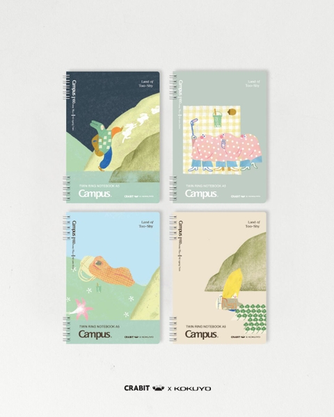 Sổ lò xo A5 kẻ ngang 160 trang Crabit x Kokuyo - Land of Too-Shy - Thỏ Picnic