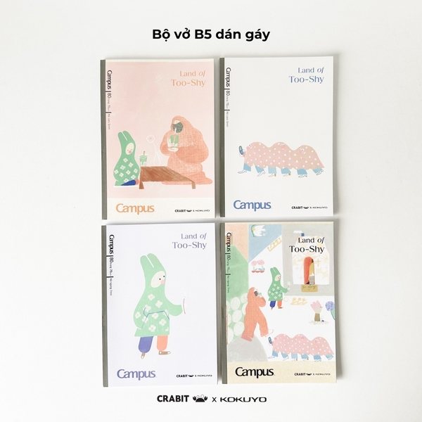 Vở B5 grid 80 trang Mr.Bubble Milk Tea - Crabit x Kokuyo - Land of Too-Shy