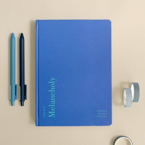 Sổ tay trơn Moodbook Collection - Melancholy Xanh dương