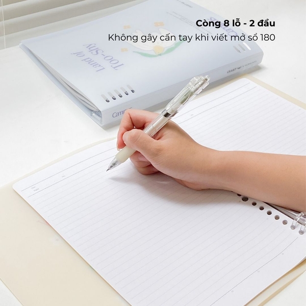 Sổ còng B5 80 trang kẻ ngang còng nhựa 2 đầu bìa nhựa Crabit x Kokuyo Campus | Land of Too-Shy - Bird