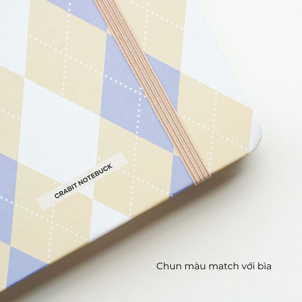 Sổ tay A5 dot 130gsm Composition Gingham (Tặng kèm sticker) - Quả trám xanh be