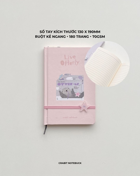 Sổ tay bỏ túi kẻ ngang 180 trang 70gsm Otter - Sữa hộp